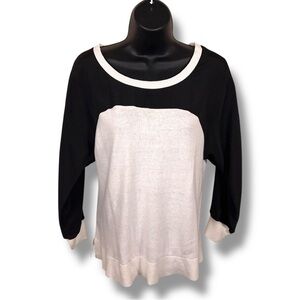 Small Ann Taylor Black White Top Classic Cotton Blend